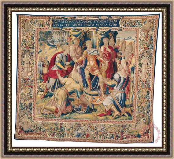 Flemish Manufactory Episode From The Life of Alexander The Great Framed Painting