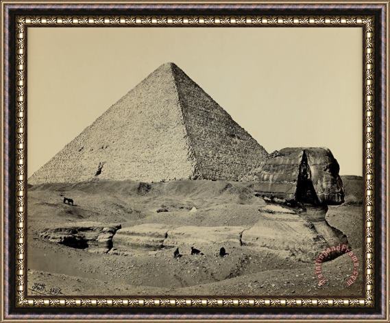 Francis Frith The Great Pyramid And The Great Sphinx, Egypt Framed Painting