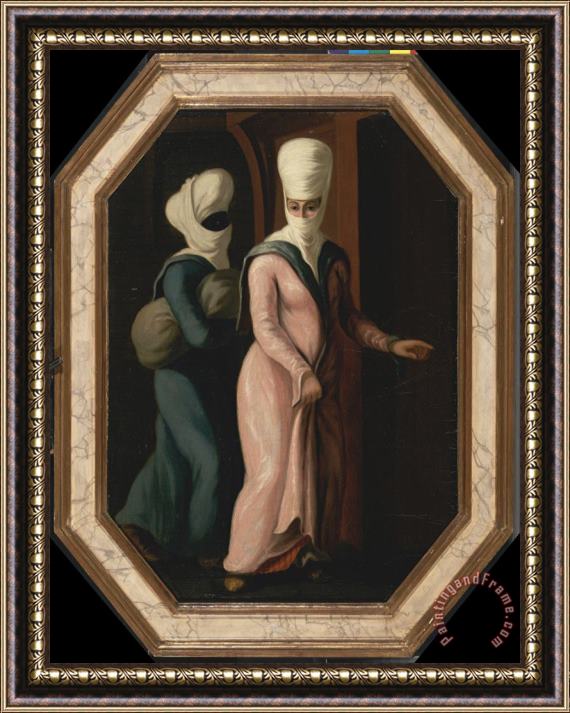 Francis Smith A Turkish Lady Going with Her Slave to The Bath Framed Painting