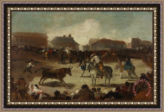 Francisco De Goya Corrida De Toros En Un Pueblo Framed Print