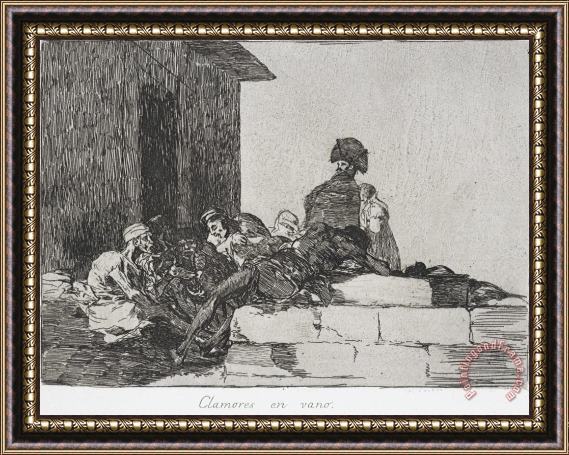 Francisco De Goya Vain Laments (clamores En Vano) From The Series The Disasters of War (los Desastres De La Guerra) Framed Painting
