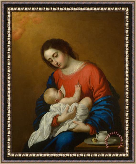 Francisco de Zurbaran Madonna And Child Framed Painting
