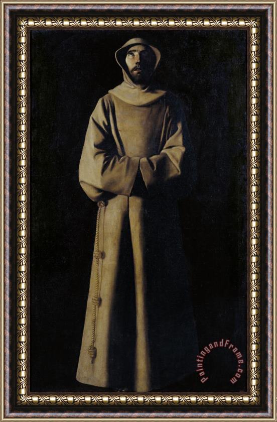 Francisco de Zurbaran Saint Francis of Assisi According to Pope Nicholas V's Vision Framed Print