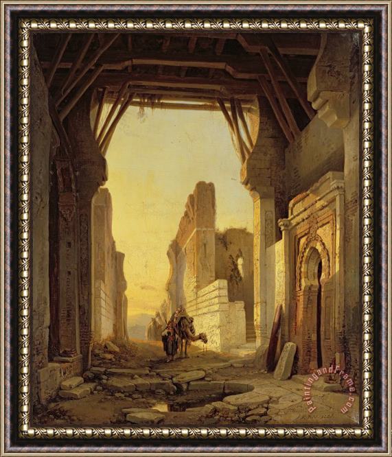 Francois Antoine Bossuet The Gates of El Geber in Morocco Framed Painting