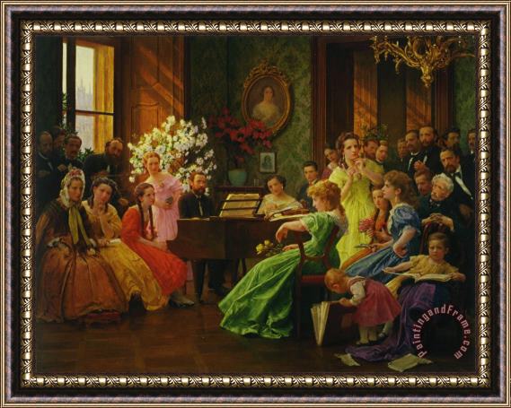 Franz Dvorak Smetana And His Friends in 1865 Framed Painting