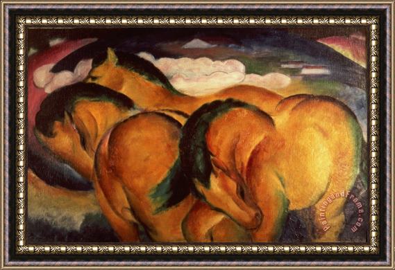 Franz Marc Little Yellow Horses Framed Print