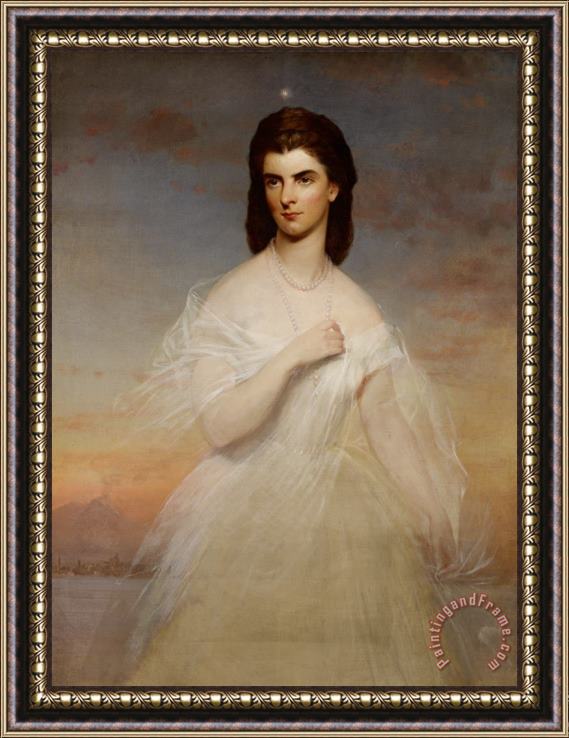 Franz Xaver Winterhalter Portrait Of Queen Maria Sophia Of Naples Framed Painting