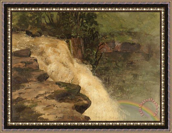 Frederic Edwin Church A Waterfall in Colombia Framed Print