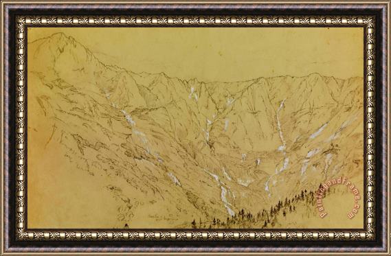 Frederic Edwin Church Great Basin, Mt. Katahdin Framed Painting