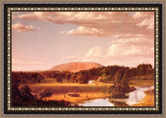 Frederic Edwin Church Haying Near New Haven, West Rock Framed Painting