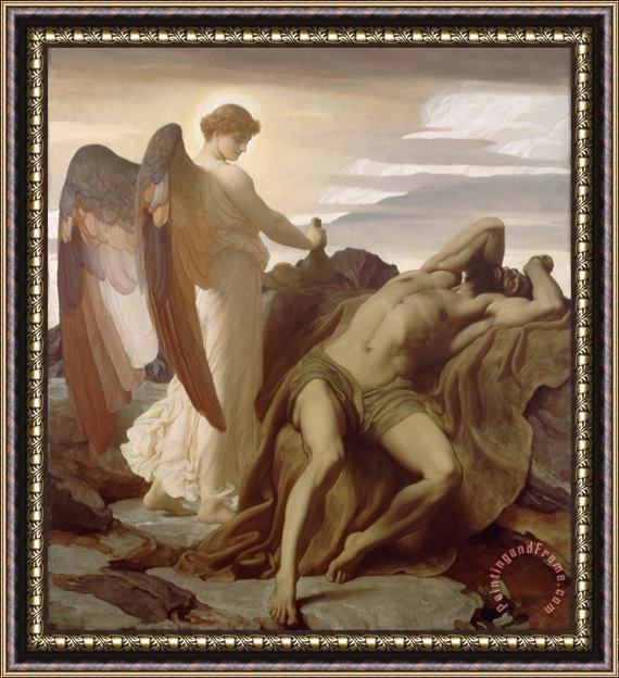 Frederic Leighton Elijah in The Wilderness Framed Painting