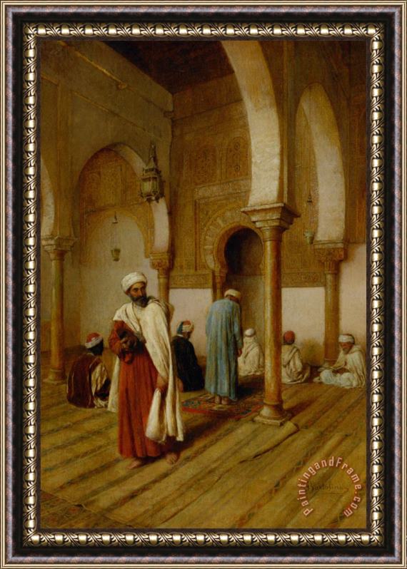 Frederico Bartolini A Prayer in The Mosque Tunisa Framed Painting