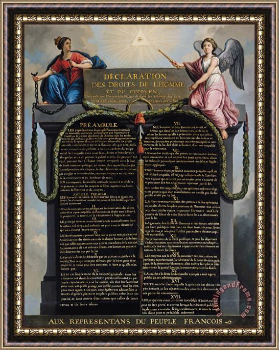 French School Declaration of the Rights of Man and Citizen Framed Print