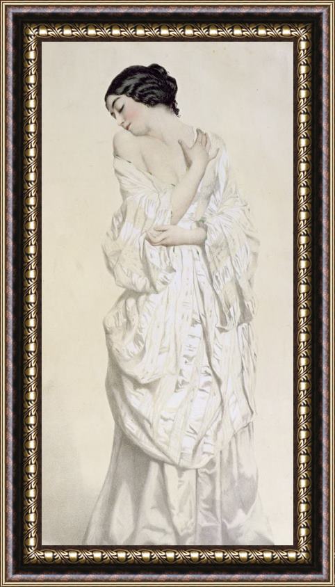 French School Woman In A Dressing Gown Framed Painting