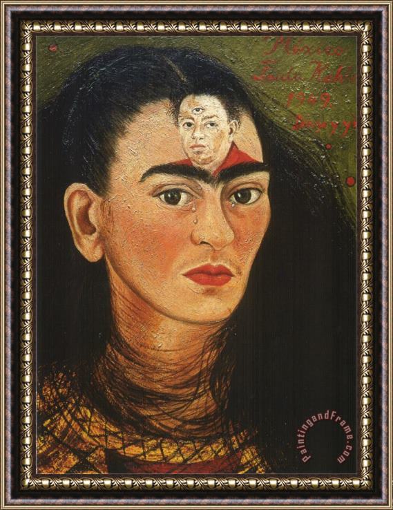 Frida Kahlo Diego And I 1949 Framed Painting