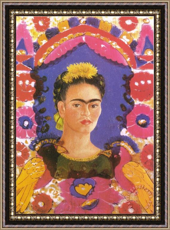 Frida Kahlo Self Portrait The Frame 1938 Framed Painting