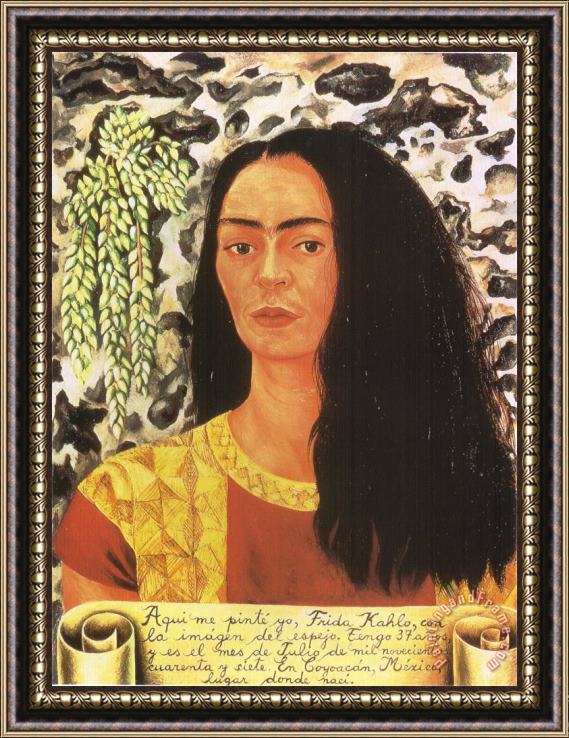 Frida Kahlo Self Portrait with Loose Hair 1947 Framed Print