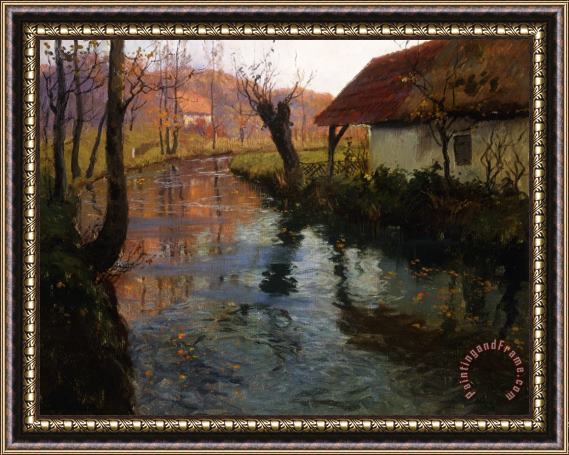 Fritz Thaulow The Mill Stream Framed Painting