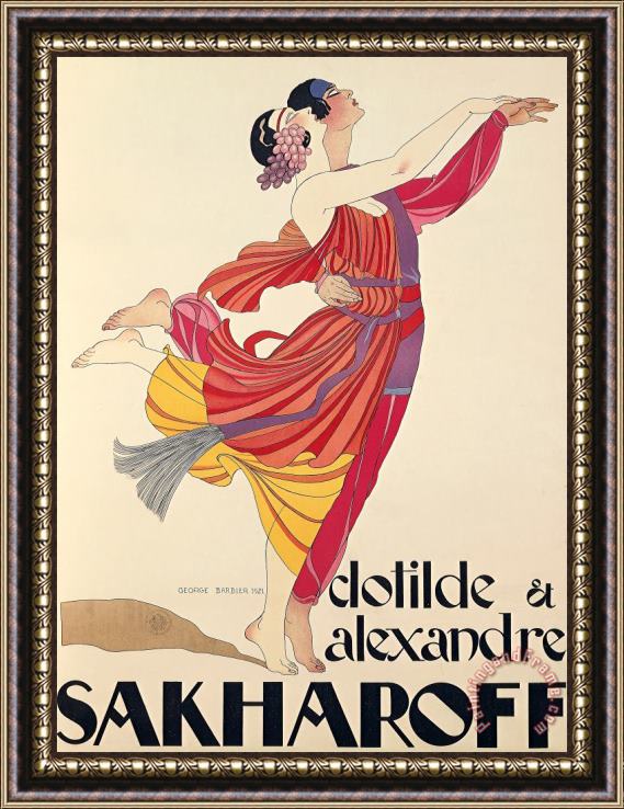George Barbier Clotilde And Alexandre Sakharoff Framed Painting