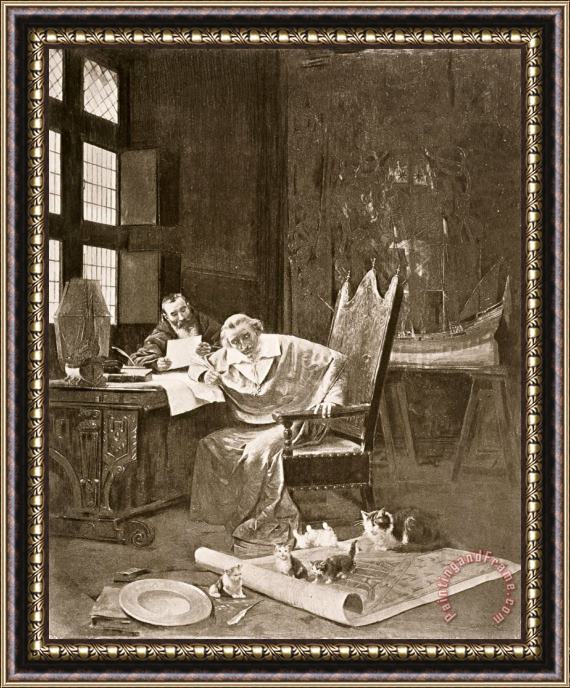 George Barrie Richelieu And His Cats Framed Print