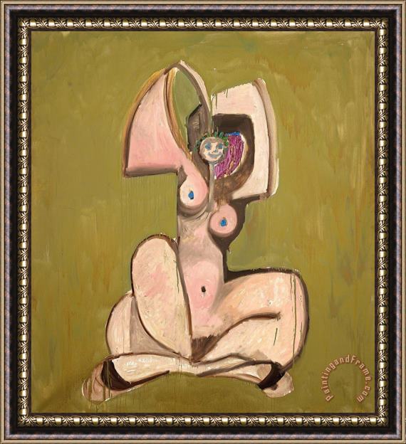George Condo Gold Nude, 1989 Framed Painting