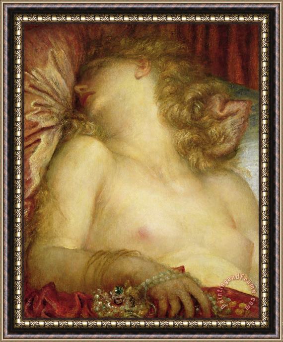 George Frederic Watts The Wife of Plutus Framed Painting