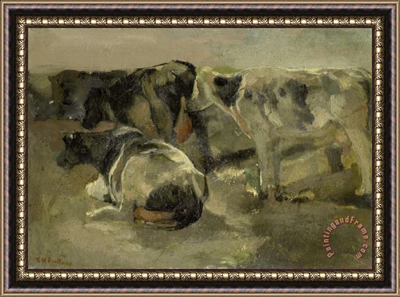 George Hendrik Breitner Four Cows Framed Print