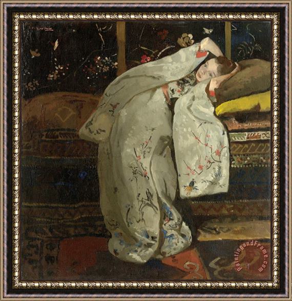 George Hendrik Breitner Girl in a White Kimono Framed Print