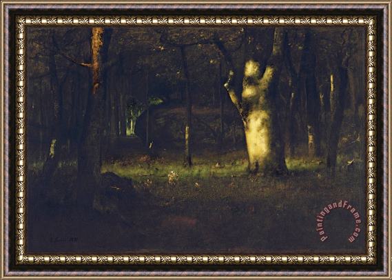 George Inness Sunset in The Woods Framed Painting
