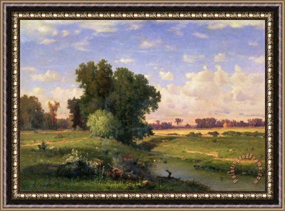 George Snr Inness Hackensack Meadows - Sunset Framed Painting