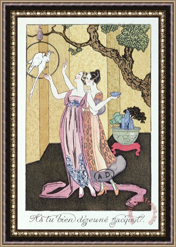 Georges Barbier Have You Had A Good Dinner Jacquot? Framed Painting