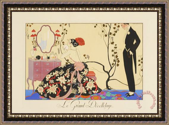 Georges Barbier Le Grand Decolletage Framed Painting