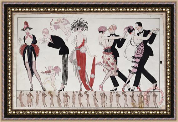 Georges Barbier The Tango Framed Painting