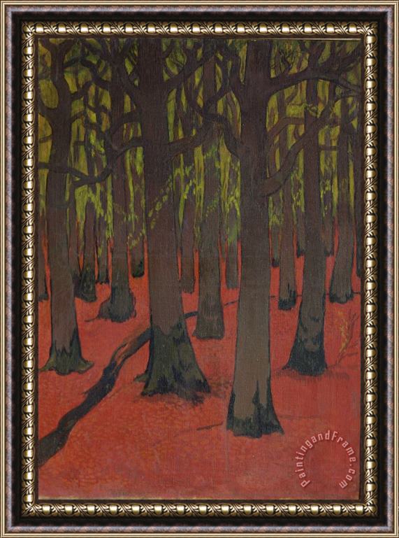 Georges Lacombe The Forest with Red Earth Framed Painting