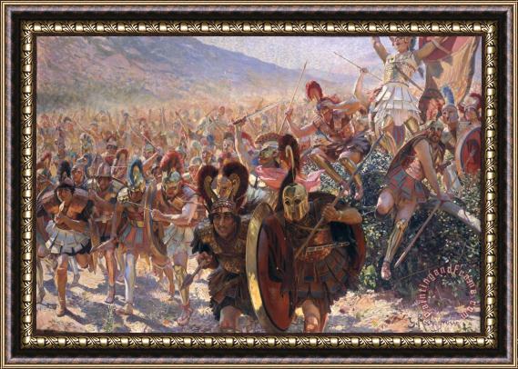 Georges Marie Rochegrosse Ancient Warriors Framed Painting