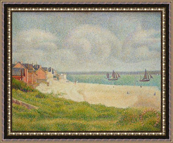 Georges Pierre Seurat Le Crotoy looking Upstream Framed Painting