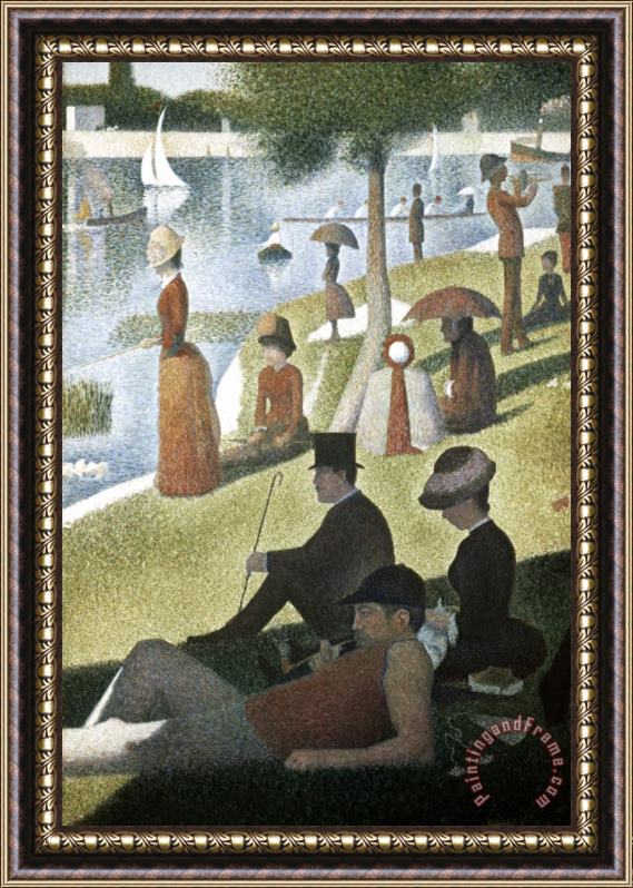 Georges Seurat Detail From Sunday Afternoon on The Island of La Grande Jatte Framed Print