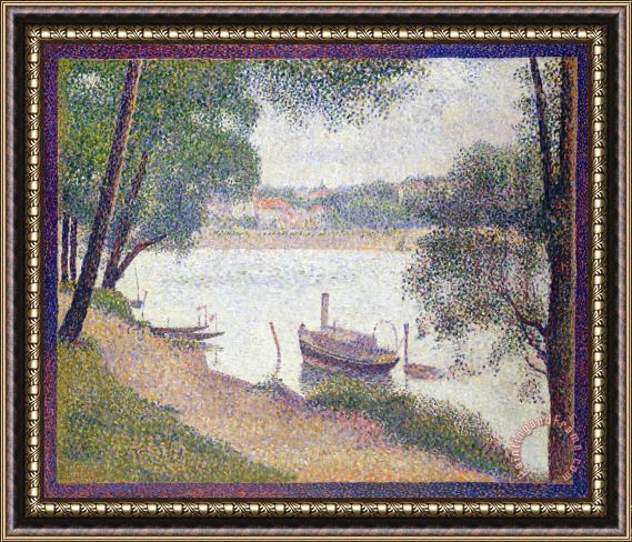 Georges Seurat Gray Weather, Grand Jatte Framed Painting
