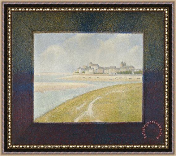 Georges Seurat View of Le Crotoy From Upstream Framed Painting