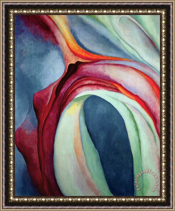 Georgia O'keeffe Music Pink And Blue II 1 Framed Painting