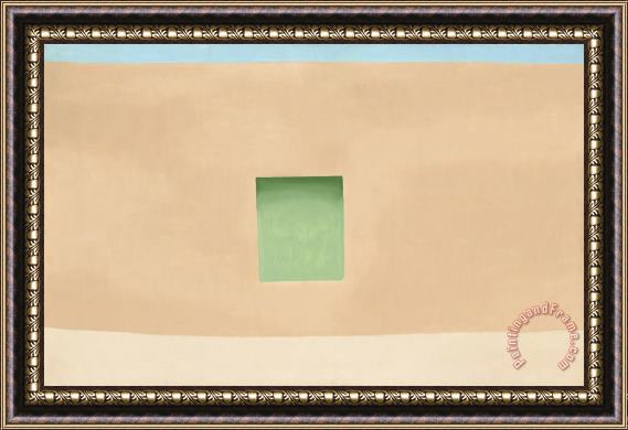Georgia O'keeffe Wall with Green Door, 1953 Framed Painting