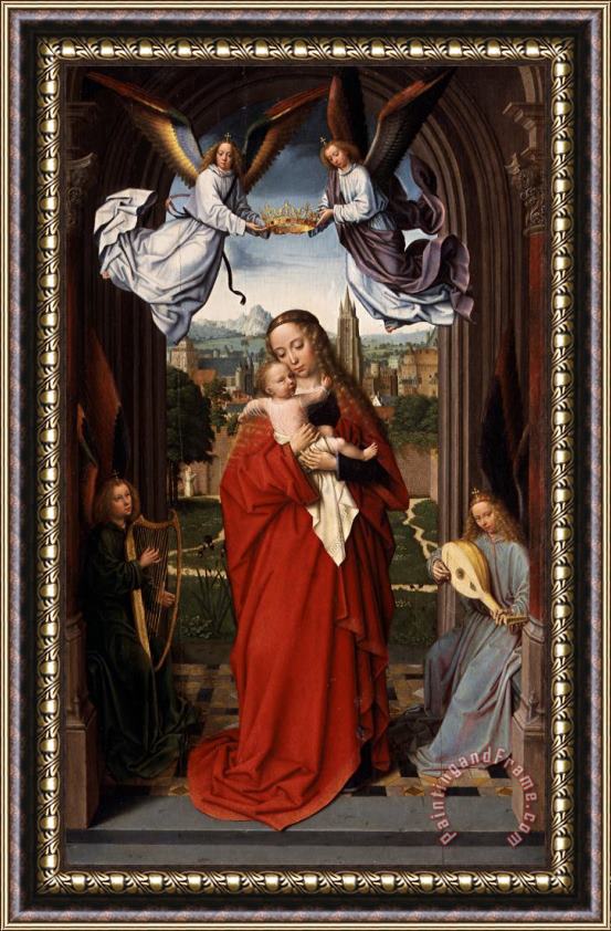 Gerard David Virgin And Child with Four Angels Framed Print