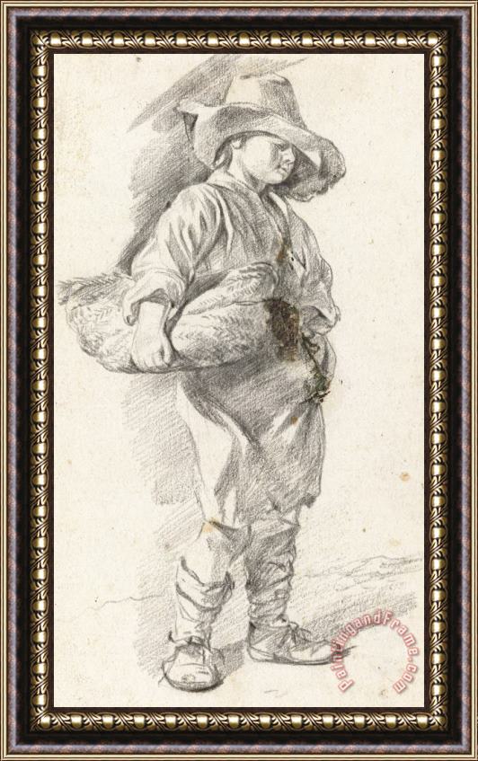 Gerrit Adriaensz. Berckheyde Little Boy with Basket Framed Painting