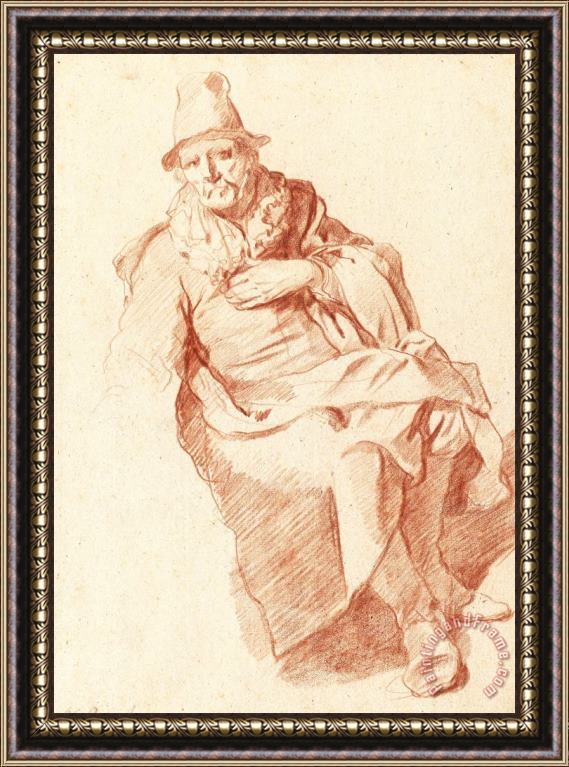 Gerrit Adriaensz. Berckheyde Sitting Old Man Framed Print