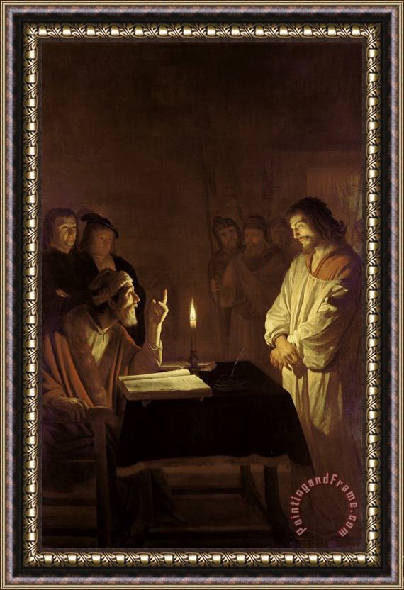 Gerrit van Honthorst Christ before the High Priest Framed Painting
