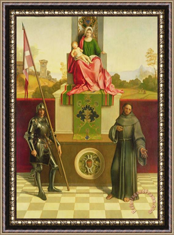 Giorgione Madonna And Child With Saints Liberale And Francis Framed Painting