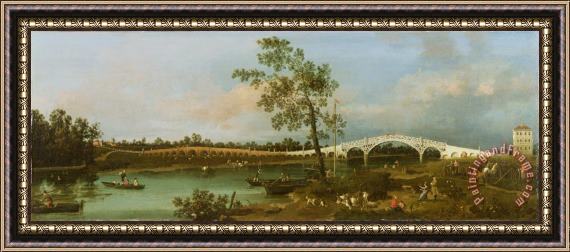Giovanni Antonio Canaletto Old Walton's Bridge Framed Print