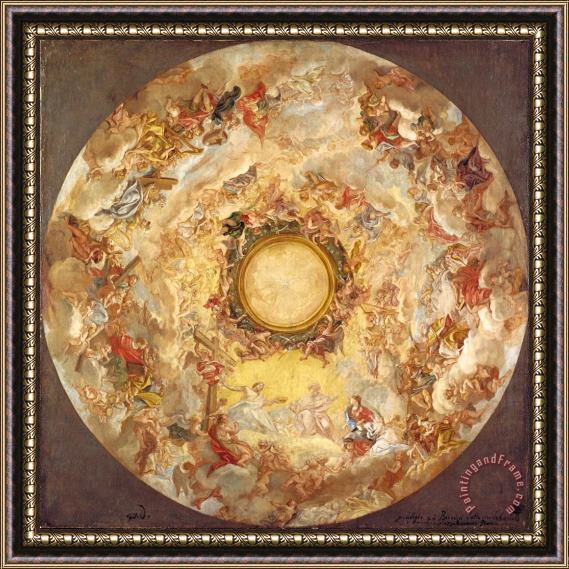 Giovanni Battista Gaulli St. Agnes Is Received Into Heaven Framed Painting