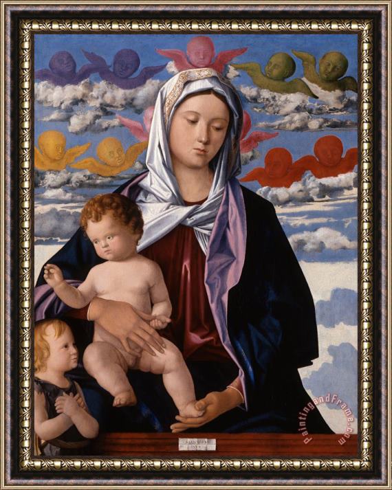 Giovanni Bellini Madonna And Child with St. John The Baptist Framed Painting