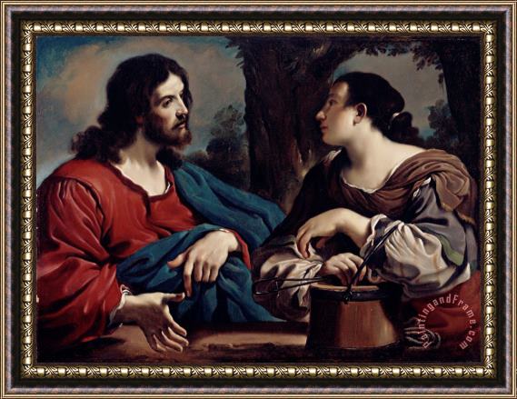 Giovanni Francesco Barbieri Guercino Christ and the Woman of Samaria Framed Painting